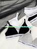 Women's Underwear Women's Bra Set Letters Without Underwire Triangle Cup Push-up Panties Comfortable Wicking Sweat Women