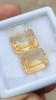 2 Pieces Emerald Cut Natural Citrine Faceted Gemstone, Loose 19.45 Carat Gemstone, 14x12x7 mm Size.