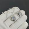 Natürliche Regenbogen Mondstein Herz Form Ohrringe, 925 Sterling Silber Ohrringe, Handgemachte Boho Silber Schmuck Ohrhänger, Verlobungsgeschenk
