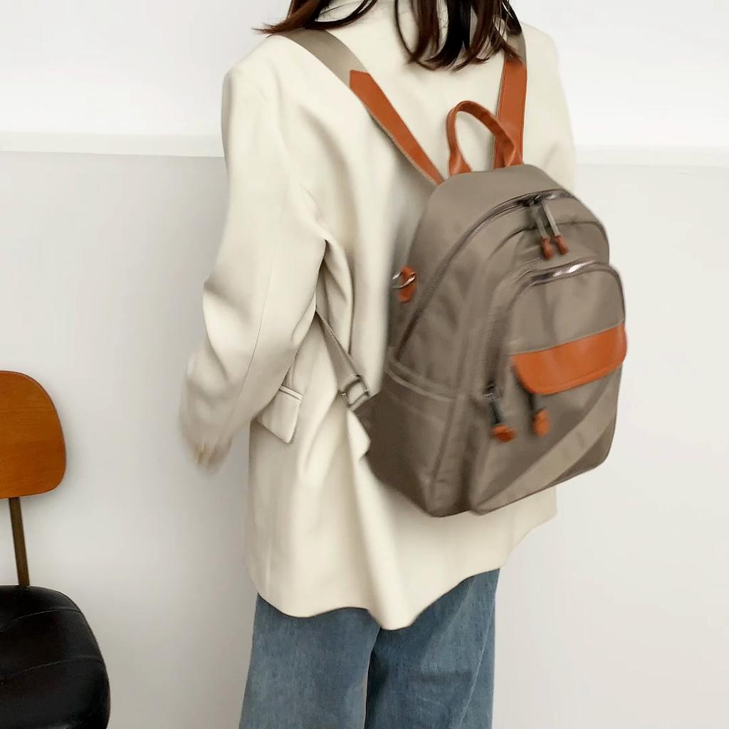 Fashion Nylon Backpack for Women – Lightweight & Water-Resistant Design with PU Accents and Multi-Pocket Storage, Ideal for Daily Use