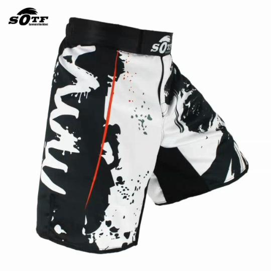 Schwarze elastische Taille Bushido Fitness Fierce Ninja Combat Sport Shorts Tiger Muay Thai MMA Shorts Boxbekleidung Thaiboxen