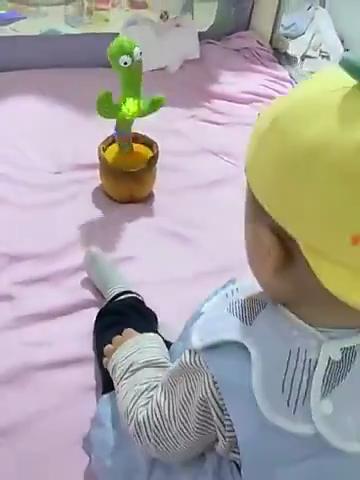 Colorful Light-up Dancing Cactus Stuffed Plant Toy With 120 Songs And Plush Material