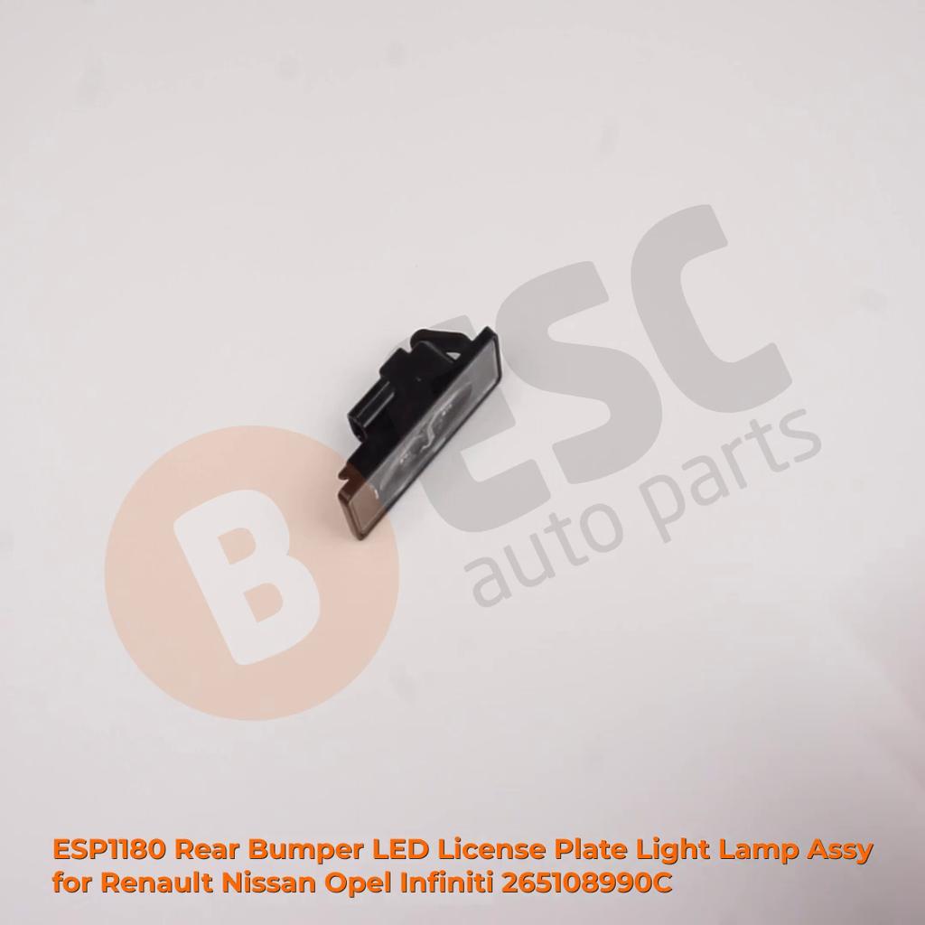 ESP1180 Rear Bumper LED License Plate Light Lamp Assy for Renault Nissan Opel Infiniti 265108990C 