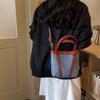 Portable Denim Tote Bag Women's Shoulder Underarm Bucket Bag