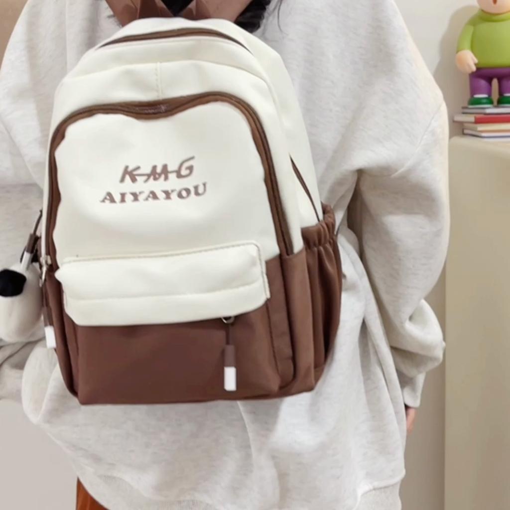 Block Color Schoolbag Women's Mini Backpack Letter Children's Small Backpack