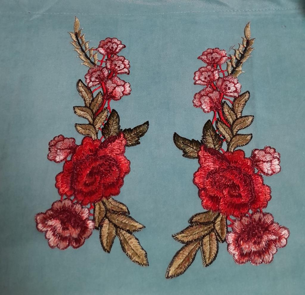 3 Toppe Floreali A Forma Di Rosa Rossa – Ricami Da Cucire A Mano – Per Vestiti, Jeans, Borse