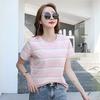 Summer New Striped Plus Size Loose Short Sleeve Women's T-Shirt Round Neck Casual Versatile Top Hot Item