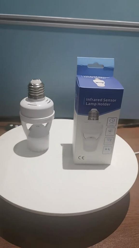LED Human Body Induction Energy-saving E27 Lamp Holder Intelligent Switch Light Timing Infrared Induction Lamp Base 85-265V