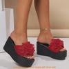 Summer Flat Flower Toe Post Sandals With Rubber Sole For Women