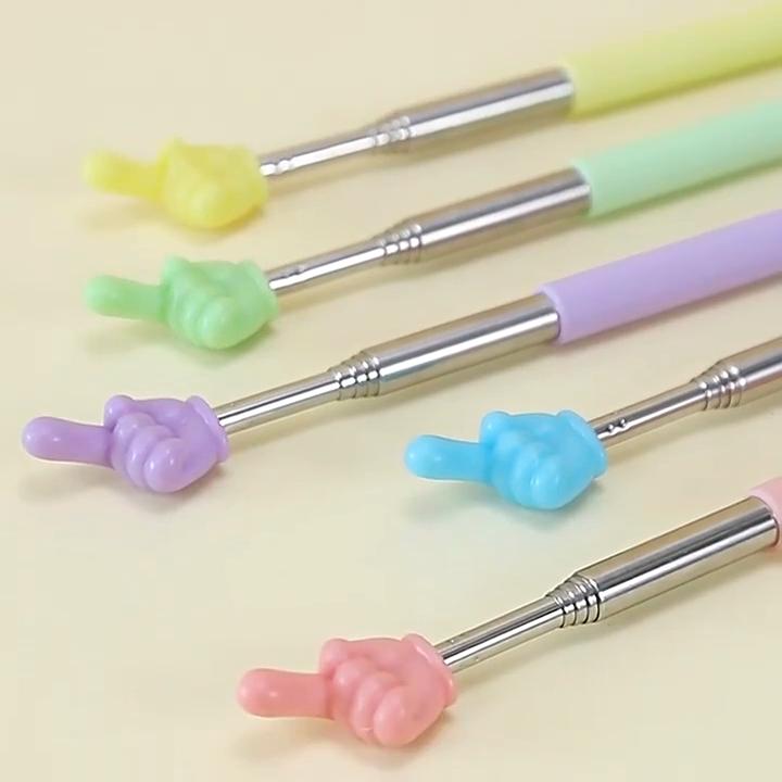 Durable Stainless Steel Teaching Pointer Telescopic Rod Finger Design Teaching Stick Classroom Finger Pointer Teachers