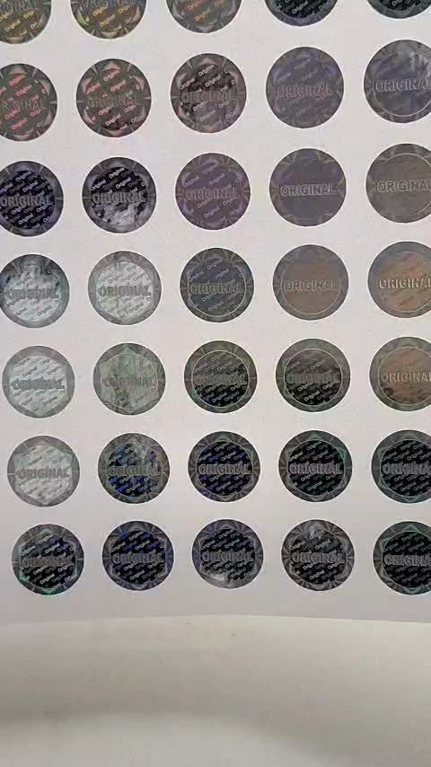 100pcs 12mm ORIGINAL Hologram Security Seal Silver Tamper Evident Label Warranty Void Sticker Removal Proof Prevent Imitation