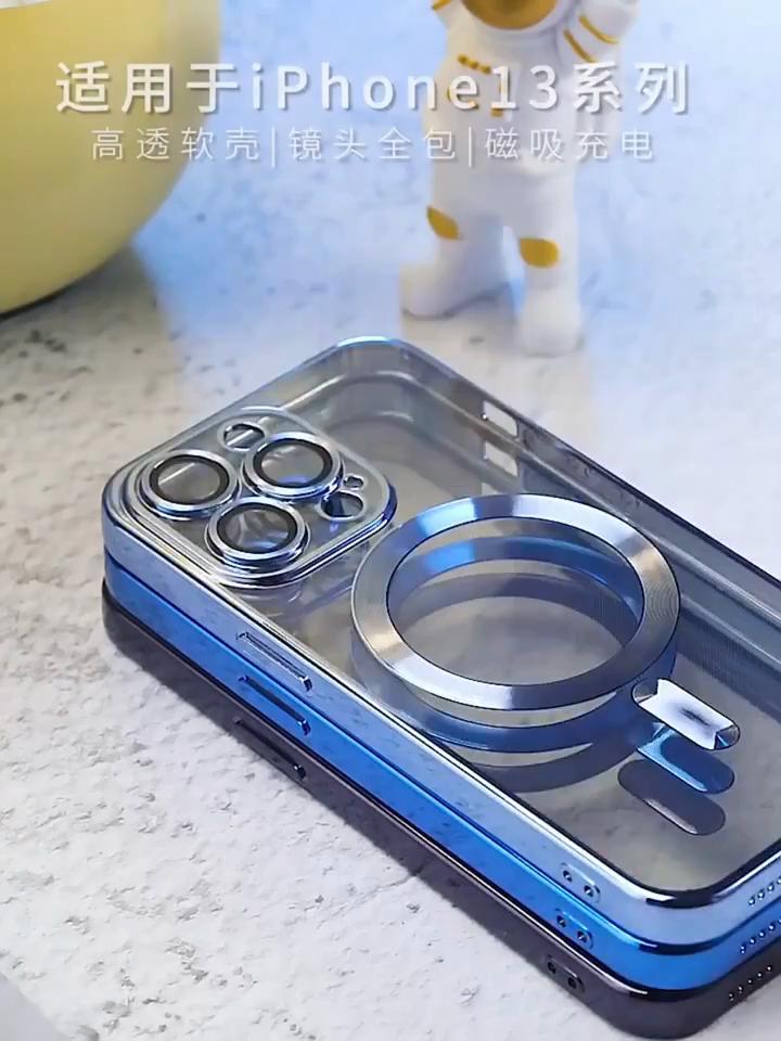 Luxury Plating Clear Magnetic For Magsafe Wireless Charge Case For iPhone 11 13 12 14 Pro Max Soft Silicone Cover