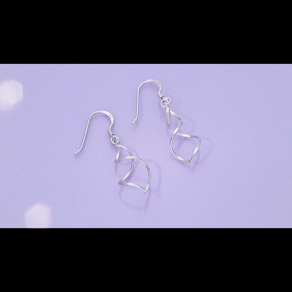 Aeravida Orecchini Pendenti A Spirale In Argento Sterling 925 – Fatti A Mano – Lunghezza 65 Mm