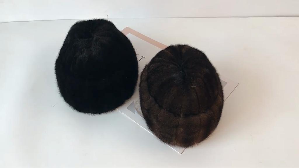 New Winter Men Luxury Real Mink Fur Hat Natural Warm Mink Fur Cap Russian Male Outdoor Genuine Real Mink Fur Fedoras Hats