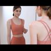 Women Comfortable Wireless Yoga Vest Cross Back Fitness Yoga Top Shockproof Sports Running Bra
