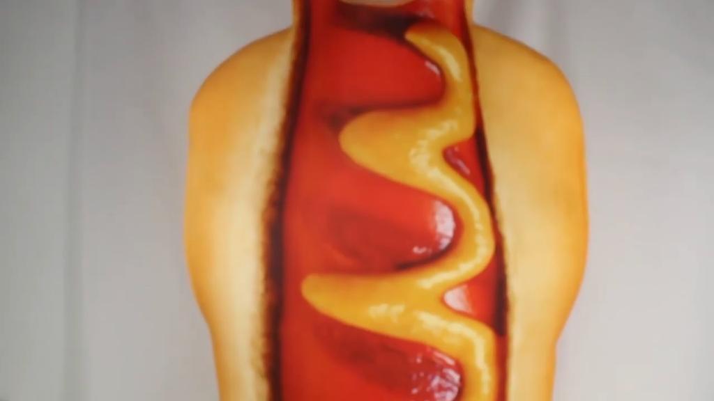 Hooded Food Costume Adults Fast Costume, Unisex Hot Dog Hamburger French Fries Theme Clothing Cosplay Dress Up Outfit for Halloween Holiday Party
