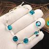 Blue Apatite Gemstone 925 Sterling Silver Jewelry Handcrafted Stylish Bracelet RB-14-14