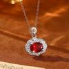 Guochao Ruyi Lock S925 Sterling Silver Necklace Women's Natural Crystal Stone Safety Lock Pendant Ping An Xiangyun Clavicle Chain Women's Gift