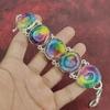Rainbow Solar Druzy Gemstone Jewelry, 925 Solid Sterling Silver Jewelry, Handmade Bracelet Gift For Love, Druzy Jewelry