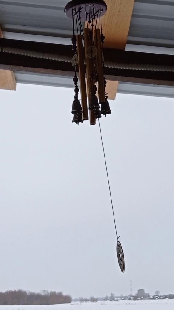 Scacciapensieri Romantico Con 4 Tubi, 6 Campane E 7 Gatti, Lunghezza 91 Cm, Colore Rosso Rame, Per Interni Ed Esterni - 4