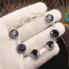 London Blue Topaz Gemstone 925 Sterling Silver Jewelry Handcrafted Bracelet 7-9" RB-17-9