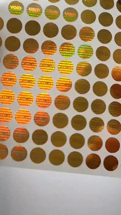 200pcs 6mm Gold Color Hologram Sticker GENUINE AUTHENTIC ORIGINAL Security Seal Honeycomb Left If Removed or Tampered With