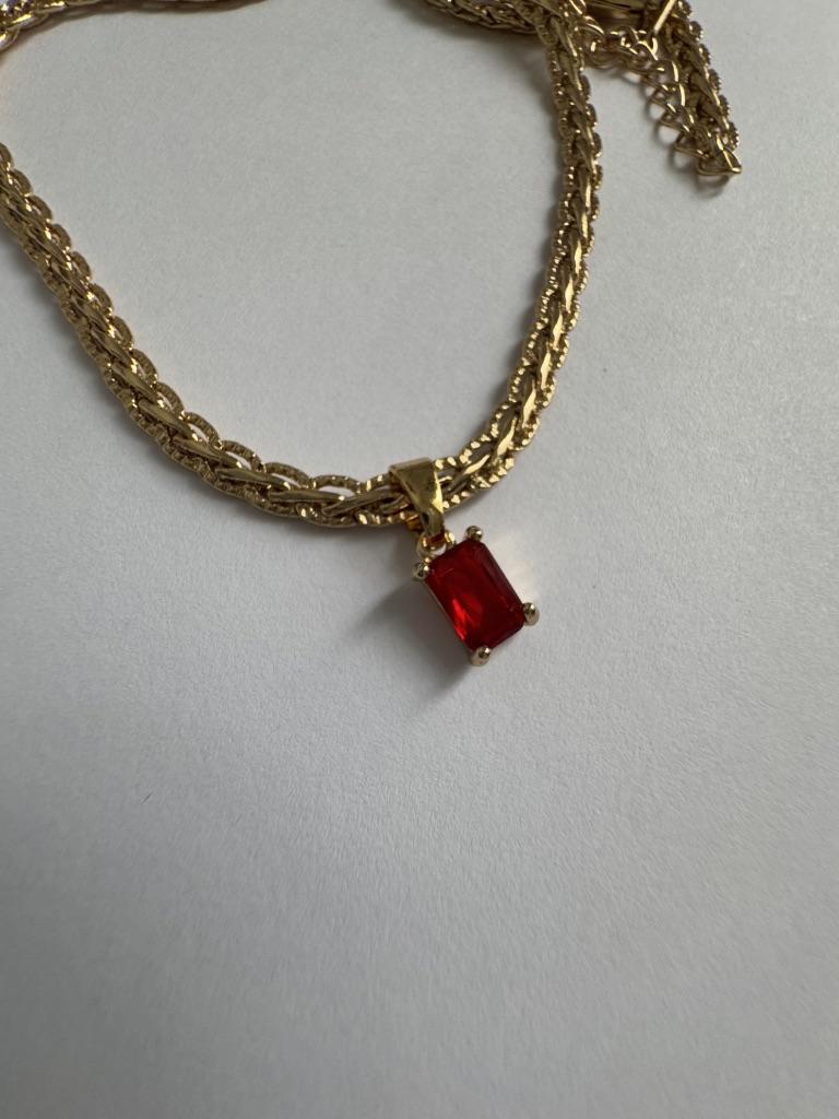 Collana Con Ciondolo Ciliegia Rossa Rubini 5A CZ – VONSSY Gioiello In Oro Per Donna - 3