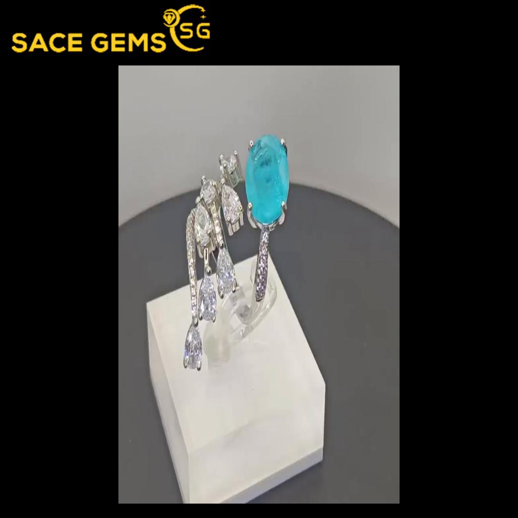 Sace Gems Classic Copper Alloy 10*12mm Zircon Ring Ladies Jewelry Wedding Promise Party Gift