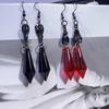 Vintage Black Bat Red Crystal Gothic Earrings Woman Luxury Jewelry Elegant Woman Gift Dangle Earrings Valentine's Halloween