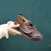 Johnature Retro Genuine Leather Flat Shoes Casual And Comfortable Soft Soled Commuting Women's Shoes