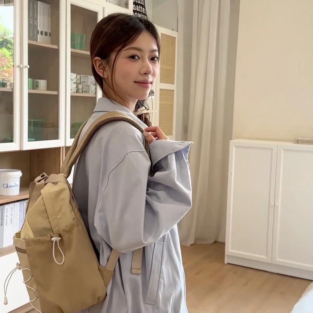 Outdoor Sports Backpack Lightweight Student Large Capacity Schoolbag Color Block Women's Travel Backpack