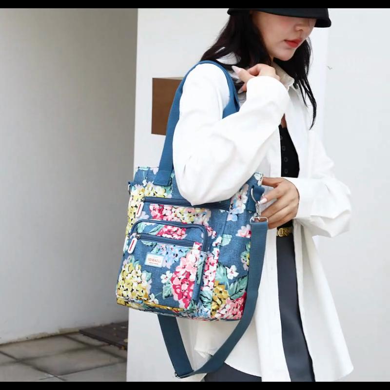 Women's Tote Bag Large Capacity Printed Nylon Mother Bag Shoulder Bag