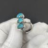 Blue Copper Turquoise Adjustable 925 Sterling Silver Ring - Fits US Sizes 6 to 10 - Handmade Boho Jewelry for Women & Men, Valentine Gifts
