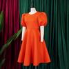 Summer O Neck Short Sleeve High Waisted Pleated Dress Elegant Dresses for Woman Mid Calf Luxury Female Birthday Party Dinner Vestidos