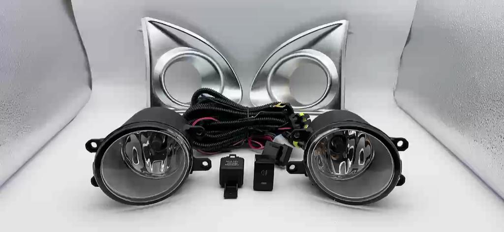 1 Set Front Bumper Fog Light Assy Fog Lamp Assembly Harness for Toyota Corolla Axio Fielder 2013 2014 2015 Version Chrome Cover