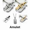 Necklace Dog Tag Pendant Ancient Egypt Egyptian Symbol Ankh Eternal Life Cross Key Life Amulet Talisman Protect Health Jewelry Charming Accessories