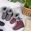 Warm Winter Boots for Women,Slip-Resistant Plush Lined Snow Ankle Boots,Comfortable Mid-Calf Thermal Booties for Mother Older Adults