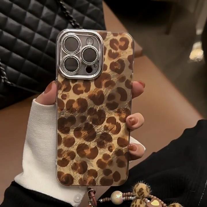 Retro Leopard Print Lanyard Case for iPhone 16 15 14 13/12/11promax /xsmax/xr 7/8plus SE