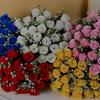Artificial Flowers Bouquets –24 Heads  Roses,Realistic Faux Floral Arrangement Wall & Party Decorations,DIY Craft,Fade-Resistant Silk Flowers