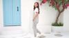 Tuta da donna con spalline sottili, senza maniche, larga, pantaloni lunghi, salopette con tasche