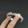 Halloween Sale Natural Abalone Shell Unique Daughter Handmade Bangle 925 Silver