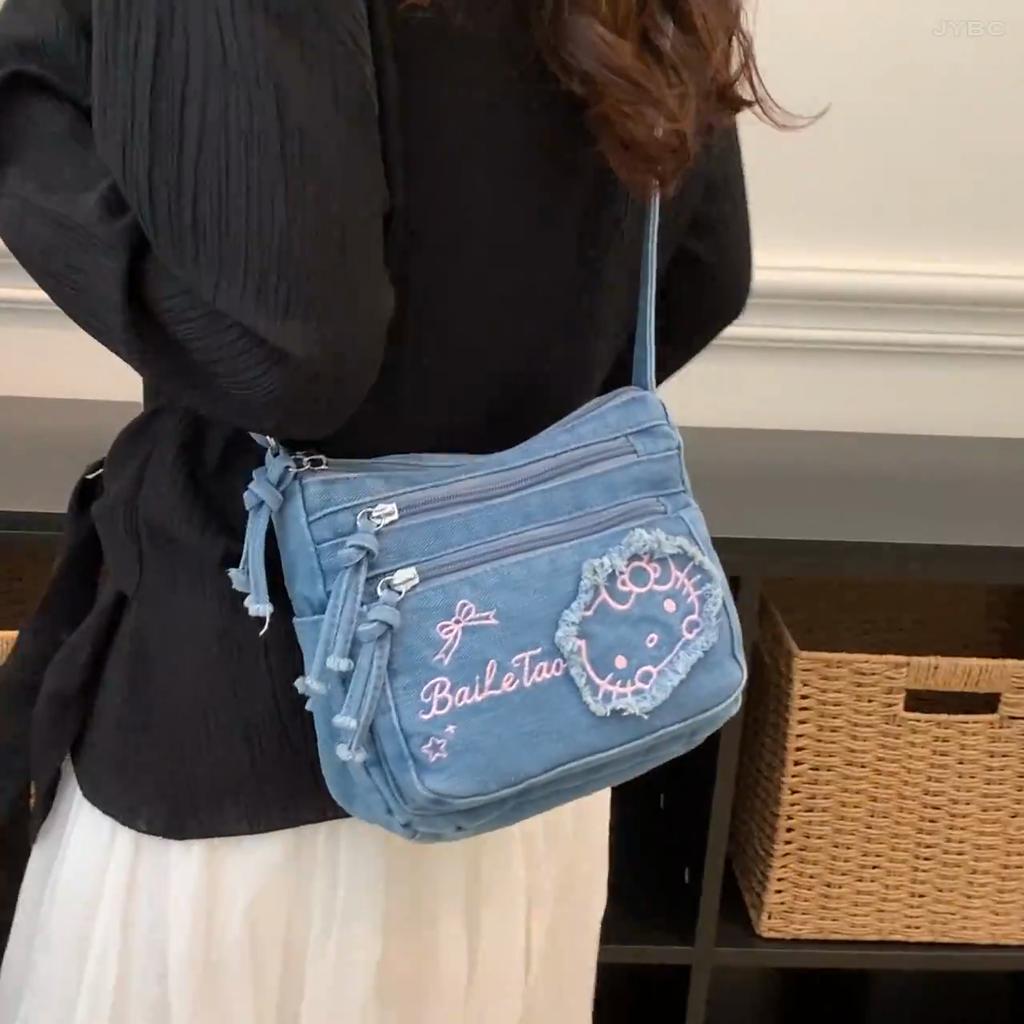 Lightweight Large Capacity Denim Multipurpose Storage Bag for Daily Use