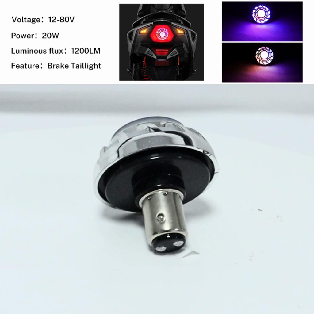 BA20D Motorcycle Rear Brake LED Tail Angel Eye Flash Motorbike Headlight LED Brake Lights