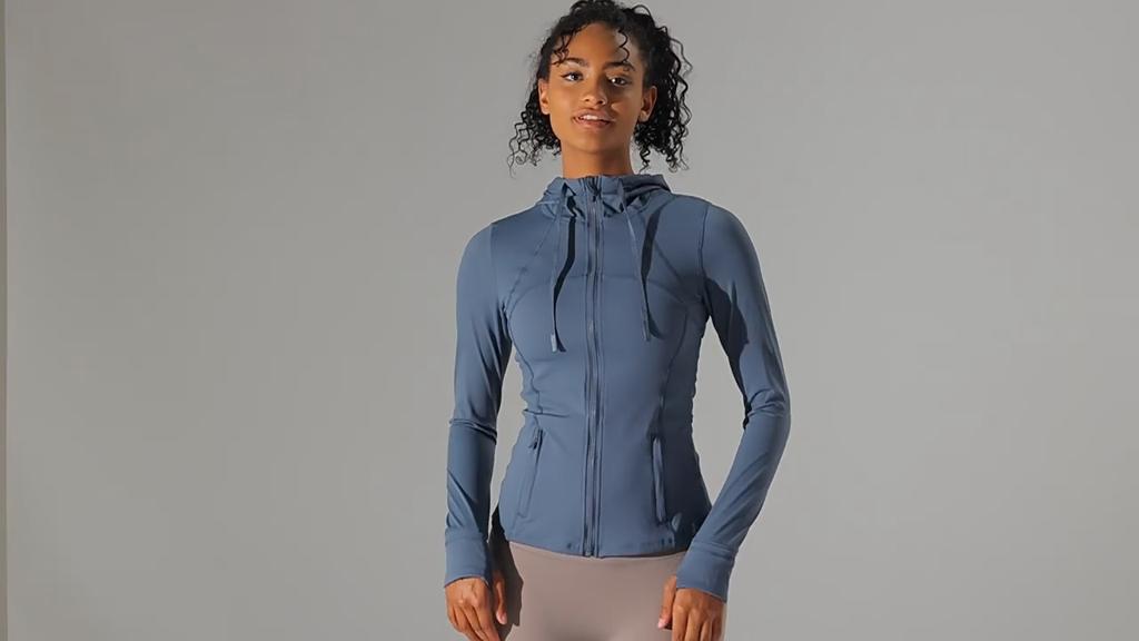Nessaj Zipper Yoga Shirts With Thumb Hole Women High Elastic Sports Shirts Solid Colour Fitness Long Sleeve Tops