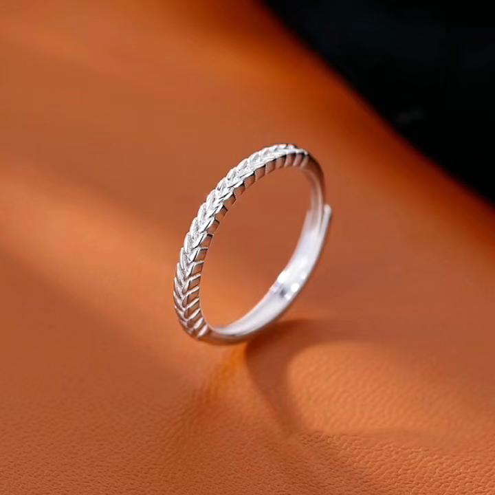 Wheat Grain Ring for Women – Solid Thai Silver Niche Design, Fashionable Elegant Versatile Light Luxury Premium Valentine's Gift