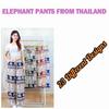 Long Elephant Pants Adjustable Elastic High Waistband Rope Women Men Unisex Print Thailand Casual Streetwear Beach Bohemian Retro Vintage