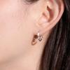 Bisaer 925 Sterling Silver Simple Heart Stud Earrings for Fashion Women Wedding Party Anniversary Jewelry