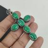 Natural Malachite Gemstone Pendant 925 Sterling Silver- Handmade Cross Design, Everyday Wear Jewelry, Unique Malachite Pendant Mother's Day Gifts