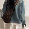 Large Capacity Retro Chest Bag Women's Shoulder Crossbody Bag Commuter PU Chest Bag