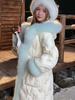 Sweet Girly Big Fur Collar Long Down Jacket Embroidered Waist Jacket Fashionable Winter Women's Down Jacket